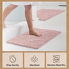 image:imageGORILLA GRIP Chenille Bath Rug Mat for Oval Toilet Base 24x19 GrayDusty Rose