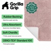 image:imageGORILLA GRIP Chenille Bath Rug Mat for Oval Toilet Base 24x19 GrayDusty Rose