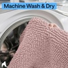 image:imageGORILLA GRIP Chenille Bath Rug Mat for Oval Toilet Base 24x19 GrayDusty Rose