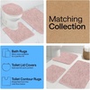 image:imageGORILLA GRIP Chenille Bath Rug Mat for Oval Toilet Base 24x19 GrayDusty Rose