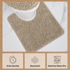 image:imageGORILLA GRIP Chenille Bath Rug Mat for Oval Toilet Base 24x19 GrayGray Beige