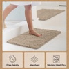 image:imageGORILLA GRIP Chenille Bath Rug Mat for Oval Toilet Base 24x19 GrayGray Beige