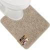 image:imageGORILLA GRIP Chenille Bath Rug Mat for Oval Toilet Base 24x19 GrayGray Beige