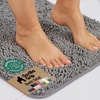 image:imageGORILLA GRIP Chenille Bath Rug Mat for Oval Toilet Base 24x19 GrayGrey