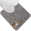 image:imageGORILLA GRIP Chenille Bath Rug Mat for Oval Toilet Base 24x19 GrayGrey