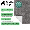 image:imageGORILLA GRIP Chenille Bath Rug Mat for Oval Toilet Base 24x19 GrayGrey