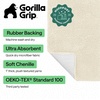 image:imageGORILLA GRIP Chenille Bath Rug Mat for Oval Toilet Base 24x19 GrayIvory