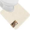 image:imageGORILLA GRIP Chenille Bath Rug Mat for Oval Toilet Base 24x19 GrayIvory
