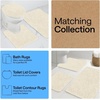 image:imageGORILLA GRIP Chenille Bath Rug Mat for Oval Toilet Base 24x19 GrayIvory