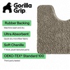 image:imageGORILLA GRIP Chenille Bath Rug Mat for Oval Toilet Base 24x19 GrayLatte