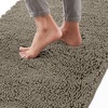 image:imageGORILLA GRIP Chenille Bath Rug Mat for Oval Toilet Base 24x19 GrayLatte