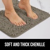 image:imageGORILLA GRIP Chenille Bath Rug Mat for Oval Toilet Base 24x19 GrayLatte