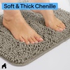 image:imageGORILLA GRIP Chenille Bath Rug Mat for Oval Toilet Base 24x19 GrayLatte