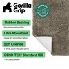 image:imageGORILLA GRIP Chenille Bath Rug Mat for Oval Toilet Base 24x19 GrayLatte