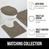 image:imageGORILLA GRIP Chenille Bath Rug Mat for Oval Toilet Base 24x19 GrayLatte