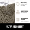 image:imageGORILLA GRIP Chenille Bath Rug Mat for Oval Toilet Base 24x19 GrayLatte