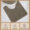 image:imageGORILLA GRIP Chenille Bath Rug Mat for Oval Toilet Base 24x19 GrayLatte