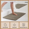 image:imageGORILLA GRIP Chenille Bath Rug Mat for Oval Toilet Base 24x19 GrayLatte