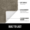 image:imageGORILLA GRIP Chenille Bath Rug Mat for Oval Toilet Base 24x19 GrayLatte