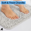 image:imageGORILLA GRIP Chenille Bath Rug Mat for Oval Toilet Base 24x19 GrayLight Gray