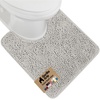 image:imageGORILLA GRIP Chenille Bath Rug Mat for Oval Toilet Base 24x19 GrayLight Gray