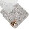 image:imageGORILLA GRIP Chenille Bath Rug Mat for Oval Toilet Base 24x19 GrayLight Gray