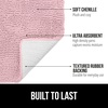 image:imageGORILLA GRIP Chenille Bath Rug Mat for Oval Toilet Base 24x19 GrayLight Pink