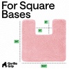 image:imageGORILLA GRIP Chenille Bath Rug Mat for Oval Toilet Base 24x19 GrayLight Pink