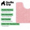image:imageGORILLA GRIP Chenille Bath Rug Mat for Oval Toilet Base 24x19 GrayLight Pink