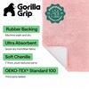 image:imageGORILLA GRIP Chenille Bath Rug Mat for Oval Toilet Base 24x19 GrayLight Pink