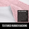image:imageGORILLA GRIP Chenille Bath Rug Mat for Oval Toilet Base 24x19 GrayLight Pink