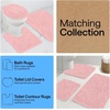 image:imageGORILLA GRIP Chenille Bath Rug Mat for Oval Toilet Base 24x19 GrayLight Pink