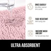 image:imageGORILLA GRIP Chenille Bath Rug Mat for Oval Toilet Base 24x19 GrayLight Pink
