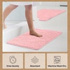 image:imageGORILLA GRIP Chenille Bath Rug Mat for Oval Toilet Base 24x19 GrayLight Pink