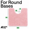 image:imageGORILLA GRIP Chenille Bath Rug Mat for Oval Toilet Base 24x19 GrayLight Pink