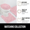 image:imageGORILLA GRIP Chenille Bath Rug Mat for Oval Toilet Base 24x19 GrayLight Pink