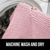 image:imageGORILLA GRIP Chenille Bath Rug Mat for Oval Toilet Base 24x19 GrayLight Pink