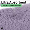 image:imageGORILLA GRIP Chenille Bath Rug Mat for Oval Toilet Base 24x19 GrayLight Purple