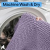 image:imageGORILLA GRIP Chenille Bath Rug Mat for Oval Toilet Base 24x19 GrayLight Purple