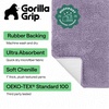image:imageGORILLA GRIP Chenille Bath Rug Mat for Oval Toilet Base 24x19 GrayLight Purple