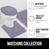 image:imageGORILLA GRIP Chenille Bath Rug Mat for Oval Toilet Base 24x19 GrayLight Purple