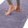 image:imageGORILLA GRIP Chenille Bath Rug Mat for Oval Toilet Base 24x19 GrayLight Purple