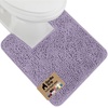 image:imageGORILLA GRIP Chenille Bath Rug Mat for Oval Toilet Base 24x19 GrayLight Purple
