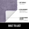 image:imageGORILLA GRIP Chenille Bath Rug Mat for Oval Toilet Base 24x19 GrayLight Purple