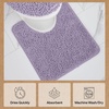 image:imageGORILLA GRIP Chenille Bath Rug Mat for Oval Toilet Base 24x19 GrayLight Purple