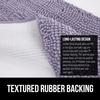image:imageGORILLA GRIP Chenille Bath Rug Mat for Oval Toilet Base 24x19 GrayLight Purple