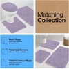image:imageGORILLA GRIP Chenille Bath Rug Mat for Oval Toilet Base 24x19 GrayLight Purple