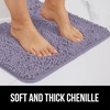 image:imageGORILLA GRIP Chenille Bath Rug Mat for Oval Toilet Base 24x19 GrayLight Purple