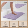 image:imageGORILLA GRIP Chenille Bath Rug Mat for Oval Toilet Base 24x19 GrayLight Purple