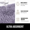 image:imageGORILLA GRIP Chenille Bath Rug Mat for Oval Toilet Base 24x19 GrayLight Purple